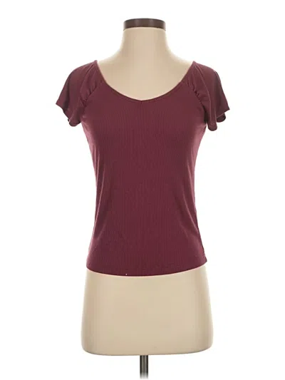 Pre-owned T Tahari Short Sleeve T-shirt In Burgundy
