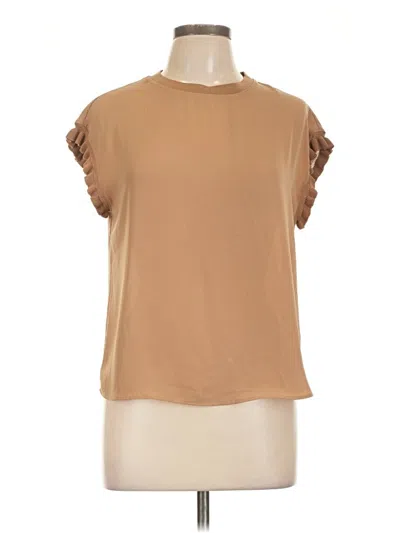 Pre-owned T Tahari Short Sleeve T-shirt In Tan