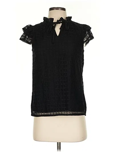 Pre-owned T Tahari Short Sleeve Turtleneck In Black