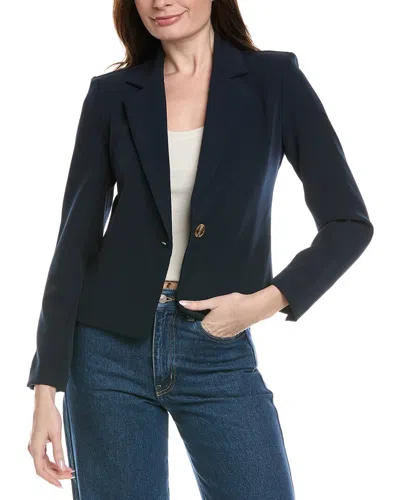 T Tahari Single Button Blazer In Blue