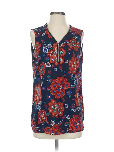 Pre-owned T Tahari Sleeveless Blouse In Blue
