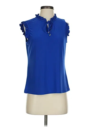 Pre-owned T Tahari Sleeveless Blouse In Blue