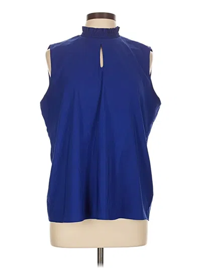 Pre-owned T Tahari Sleeveless Blouse In Blue