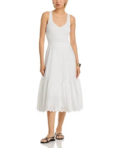 T Tahari Sleeveless Mixed Media Midi Dress