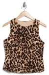 T Tahari Sleeveless Peplum Top In Animal Print