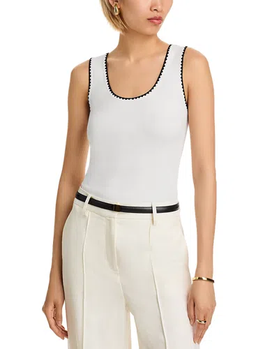 T Tahari Sleeveless Scoop Neck Whipstitch Sweater