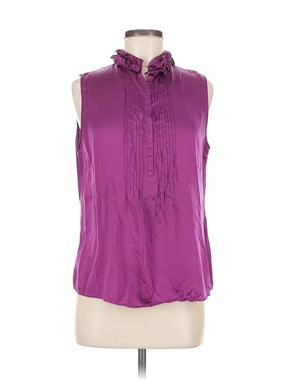 Pre-owned T Tahari Sleeveless Silk Top Purple Cowl Neck Tops