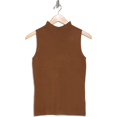 T Tahari Sleeveless Sweater In Hazelnut