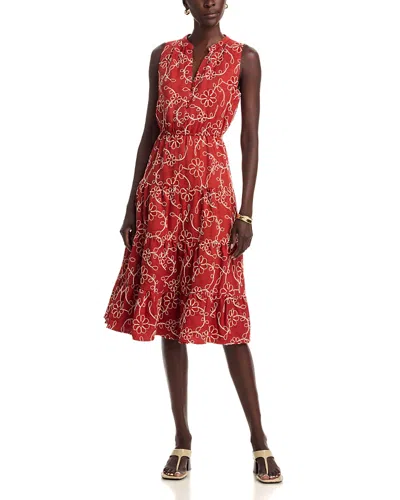 T Tahari Sleeveless Tiered Midi Dress In Multi