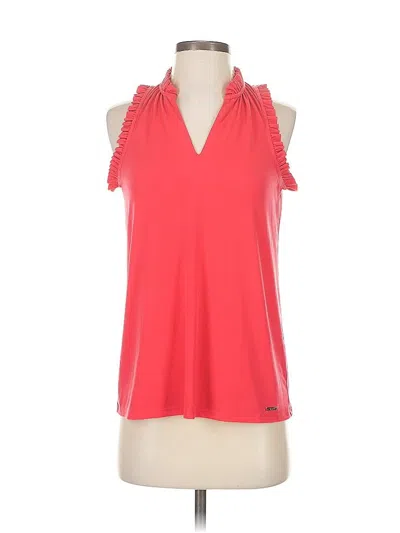 Pre-owned T Tahari Sleeveless Top Red Halter Neckline Tops