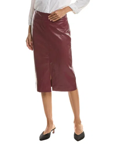 T Tahari Slim Midi Skirt In Red
