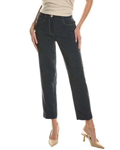 T Tahari Slim Pant In Blue