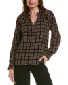T Tahari Smocked Blouse In Black