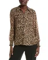 T Tahari Women's Leopard Print Blouse In Beige