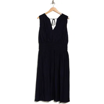 T Tahari Smocked Waist Crinkle Maxi Dress In Nightlife