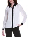 T Tahari Solid Blouse In White