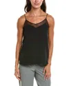 T Tahari Solid Spaghetti Strap Tank In Black