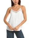 T Tahari Solid Spaghetti Strap Tank Top In White