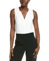 T Tahari Split Neck Blouse