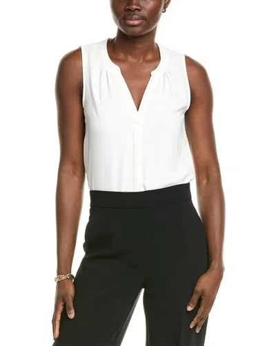 T Tahari Split Neck Blouse