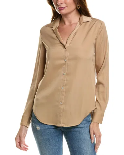 T Tahari Women's Satin Shirt In Almond