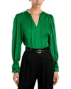 T Tahari Split Neck Blouson Sleeve Blouse In Garden Grove