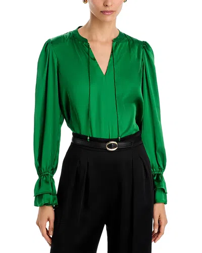 T Tahari Split Neck Blouson Sleeve Blouse In Garden Grove