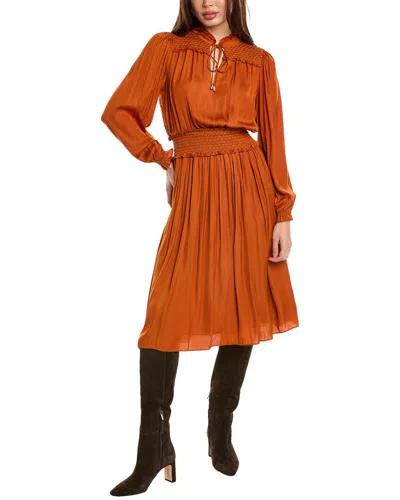 T Tahari Split Neck Dress In Red