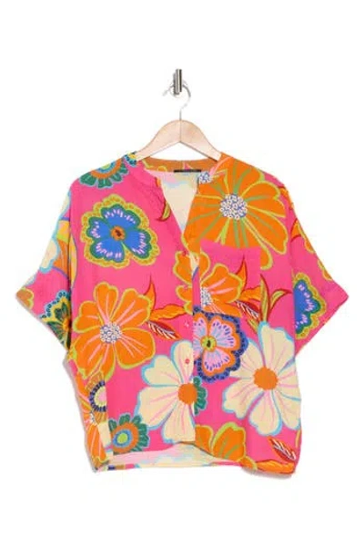 T Tahari Split Neck Shirt