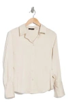 T Tahari Spread Collar Button-up Shirt In Champagne
