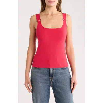 T Tahari Square Neck Rib Sleeveless Sweater