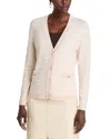 T Tahari Striped Cardigan In Pearl Drop