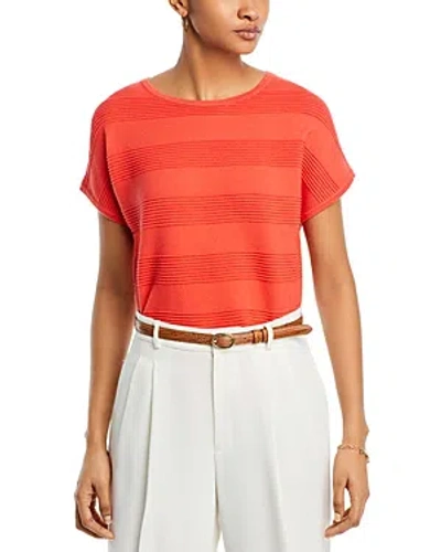 T Tahari Striped Extended Sleeve Top In Dutch Tulip