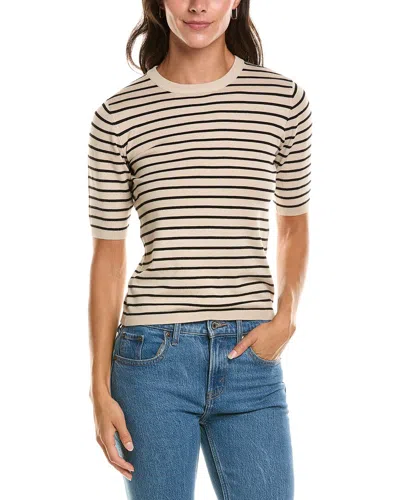 T Tahari Striped Knit T-shirt In Multi