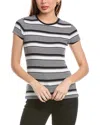 T Tahari Striped Top In Black