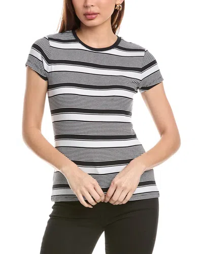 T Tahari Striped Top In Black