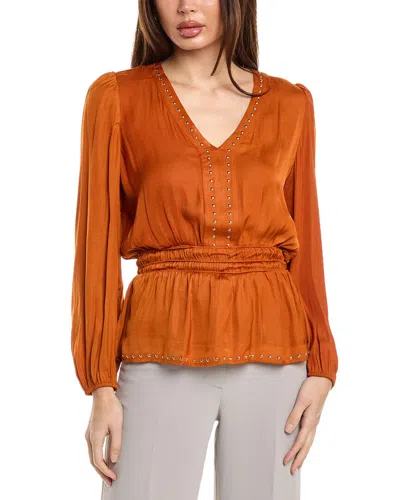 T Tahari Studded Blouse In Red