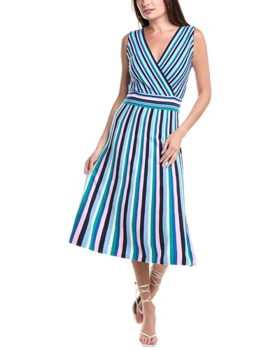 T Tahari Surplice Midi Dress In Blue