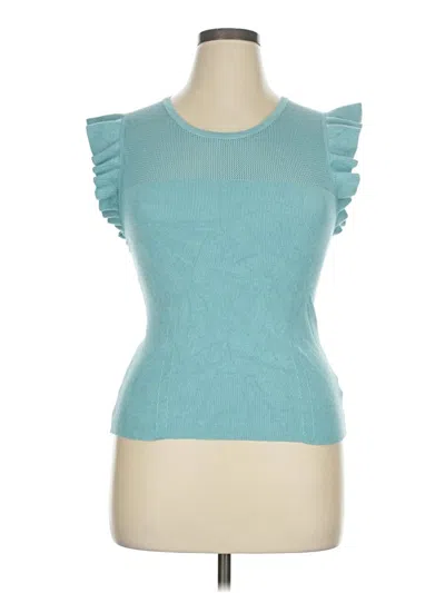 Pre-owned T Tahari Sweater Vest In Blue