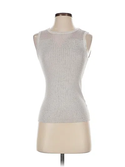Pre-owned T Tahari Sweater Vest In Silver