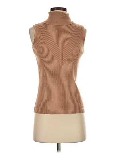 Pre-owned T Tahari Sweater Vest In Tan