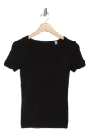 T Tahari Sweetheart Short Sleeve Sweater In Black