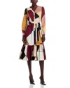 T Tahari T Tahar Printed V Neck Dress In Multi