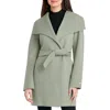 T Tahari Tahari Women's Wool Wrap Coat With Tie Belt, Sage In Multi