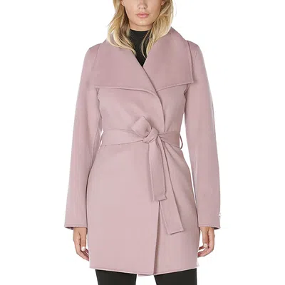 T Tahari Tahari Women's Wool Wrap Coat With Tie Belt, Vintage Pink Powder