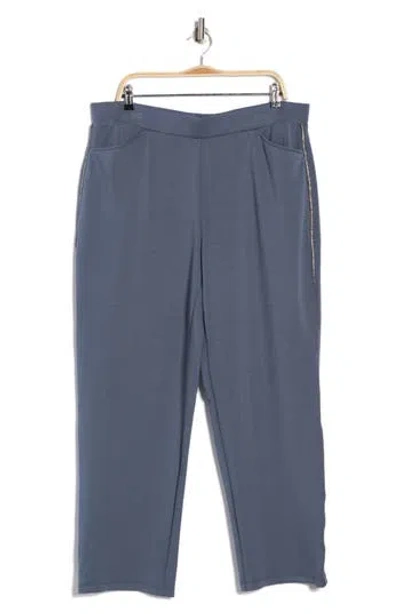 T Tahari Tapered Leg Pull-on Pants In Deep Slate Blue