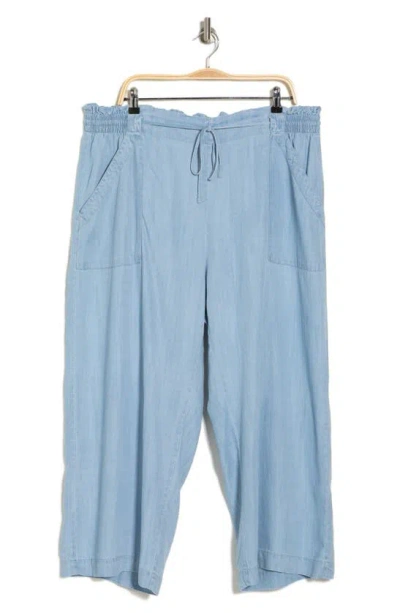 T Tahari Tencel® Crop Wide Leg Pants In Light Blue Wash