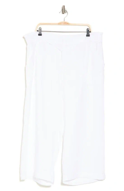 T Tahari Tencel® Crop Wide Leg Pants In White