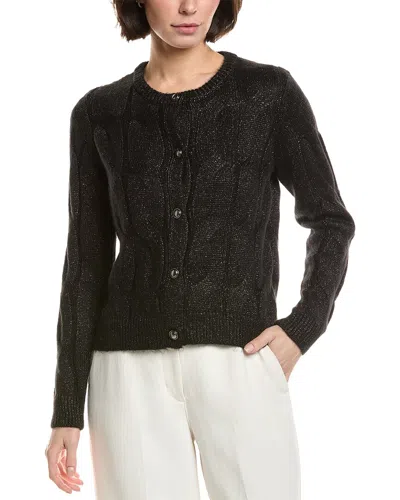 T Tahari Textured Cardigan In Black