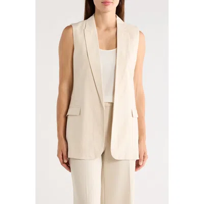 T Tahari Textured Peak Lapel Vest In Brown